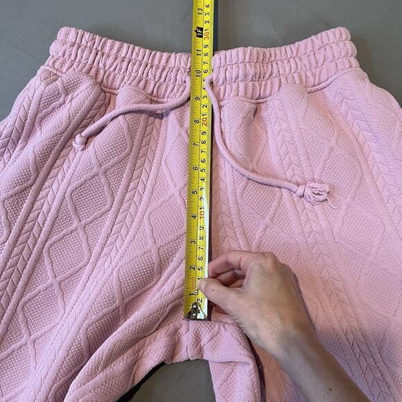 Grayson Threads Jogger Sweat Pant Small Pink Textured Diamond Lounge Womens - Picture 4 of 10